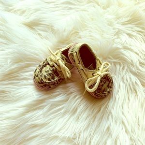 Sperry Top Sider 2M Leopard and Metallic Gold